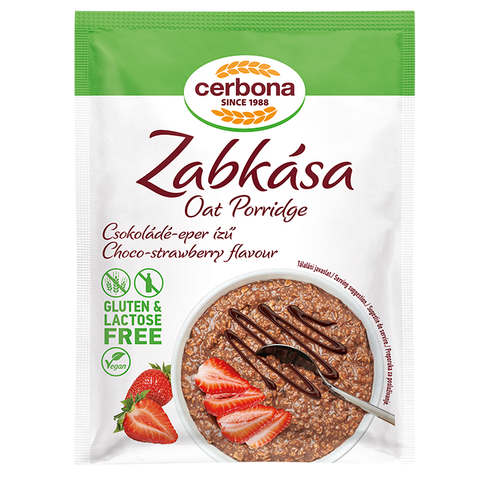 Gluten free Chocolate-strawberry flavour oat porridge