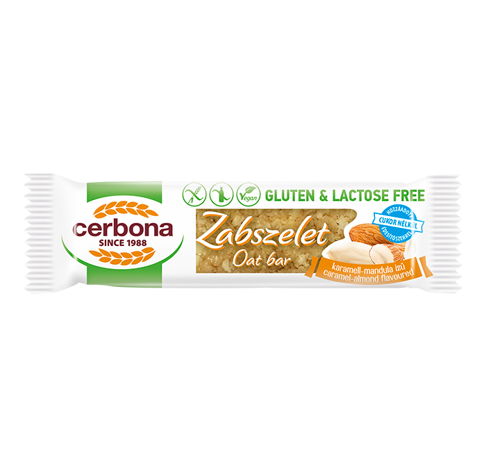 Gluten free Caramel- almond flavour oat bar 