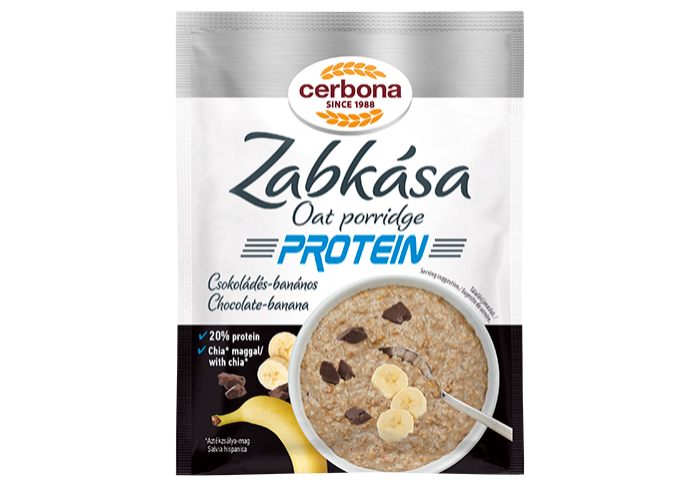 Chocolate-banana protein oat porridge