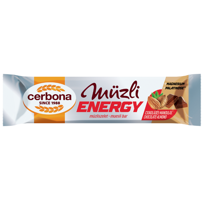 Energy Baton de cereale cu ciocolată și migdale, cu magneziu