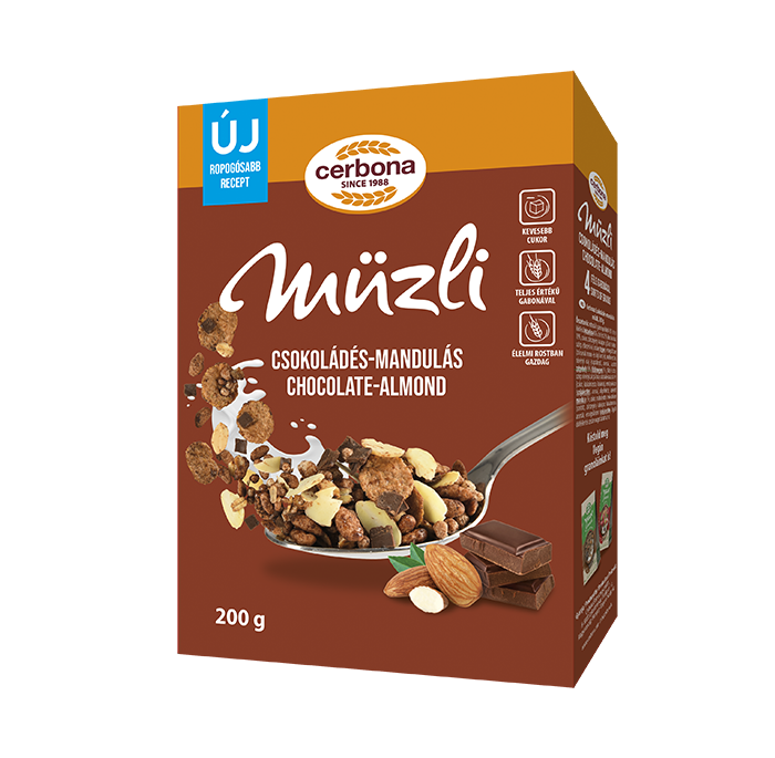Musli cu ciocolată și migdale, fără gluten și fără lactoză