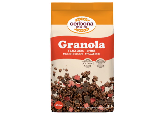 Tejcsokoládés-epres granola