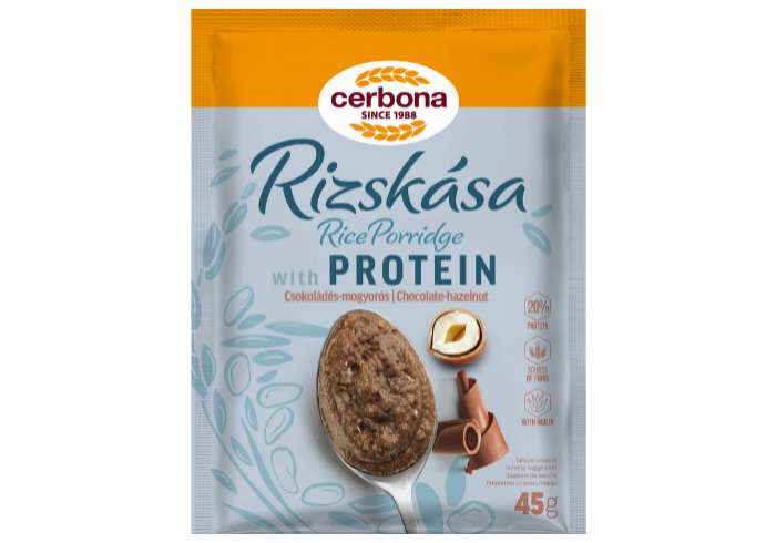 Csokoládés-mogyorós protein rizskása 