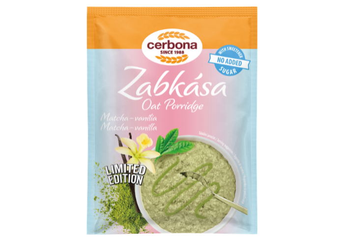 Matcha-vanília ízű zabkása