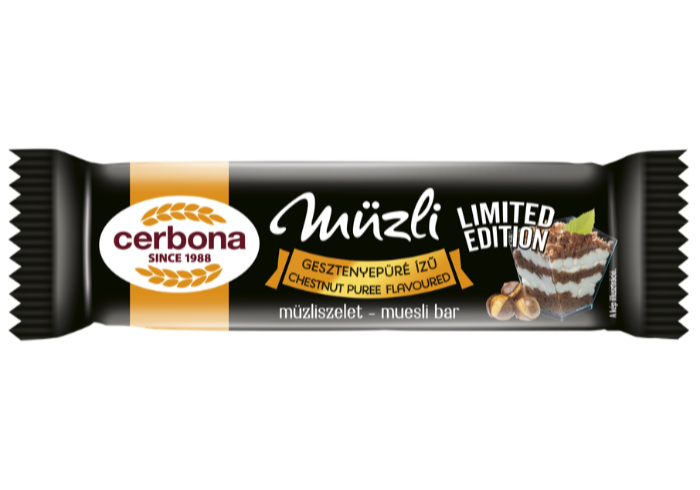 Chestnut puree flavoured muesli bar 