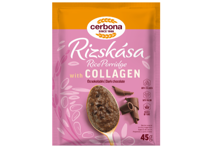 Dark chocolate rice porridge with collagen