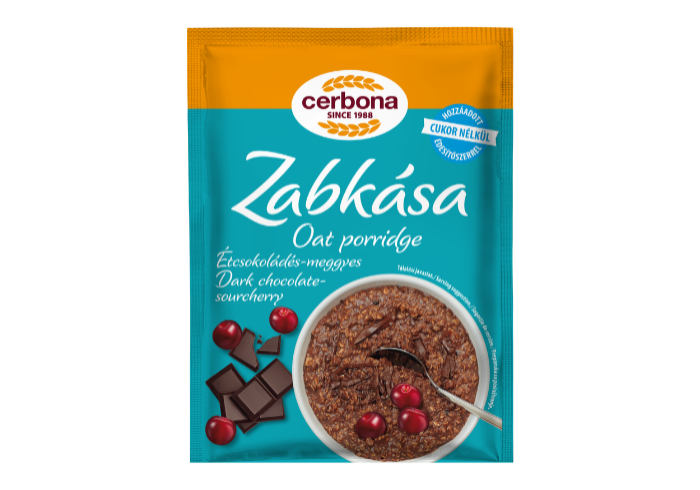 Dark chocolate-sourcherry oat porridge
