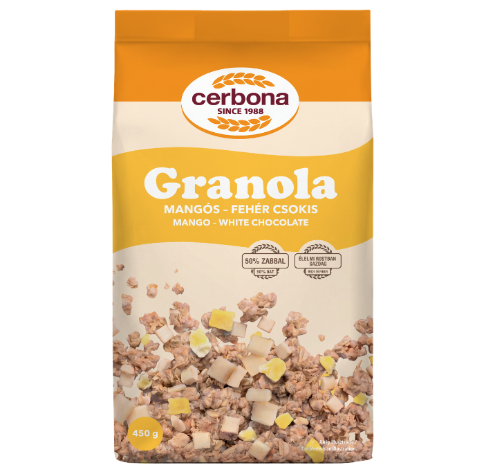 Mangós-fehércsokoládés granola