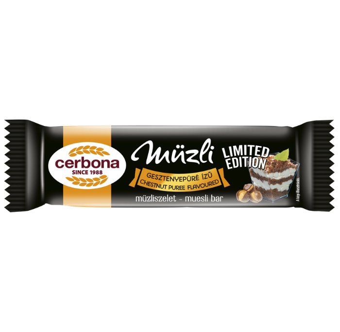 Chestnut puree flavoured muesli bar 