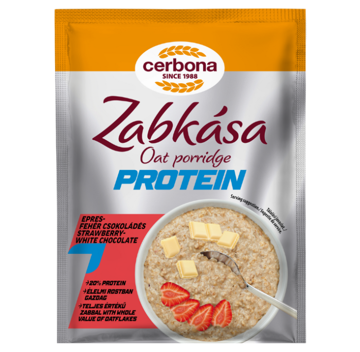 Epres-Fehér csokoládés protein zabkása 