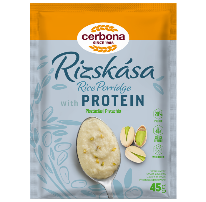 Pistachio rice porridge with protein